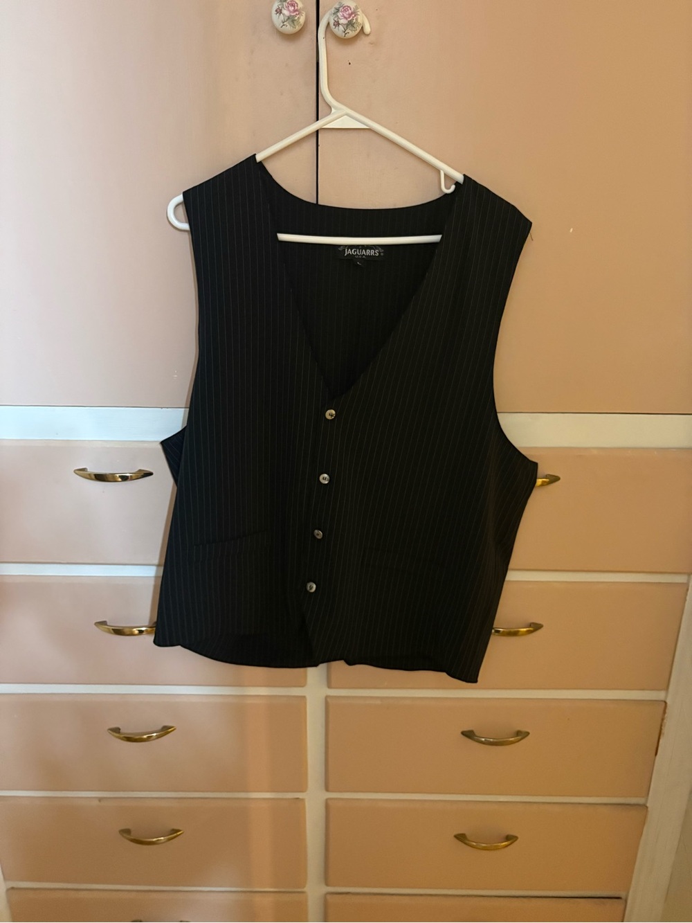 Men's Black Pinstripe Vest Tank Top